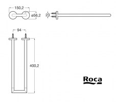 MEDIDAS TOALLERO DOBLE LAVABO HOTELS ROUND ROCA